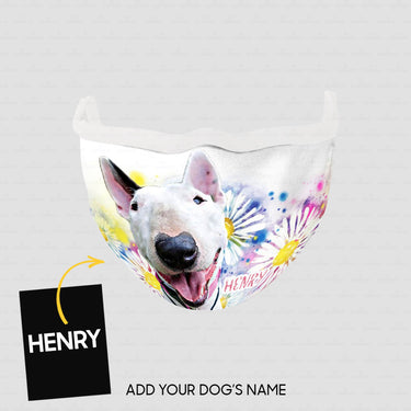 Personalized Dog Gift Idea - Bull Terrier With Fireworks For Dog Lovers - Cloth Mask